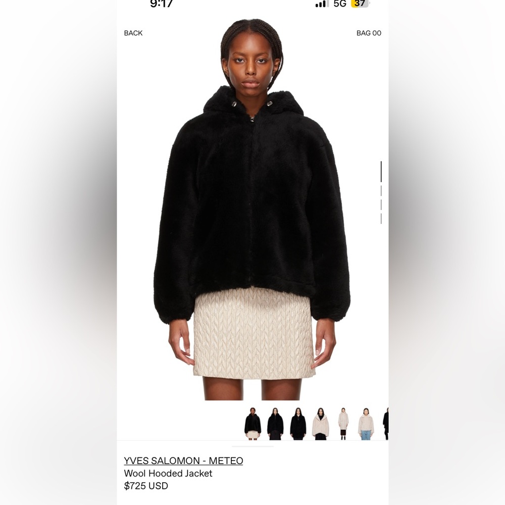 Yves Salomon Wool fur hooded jacket